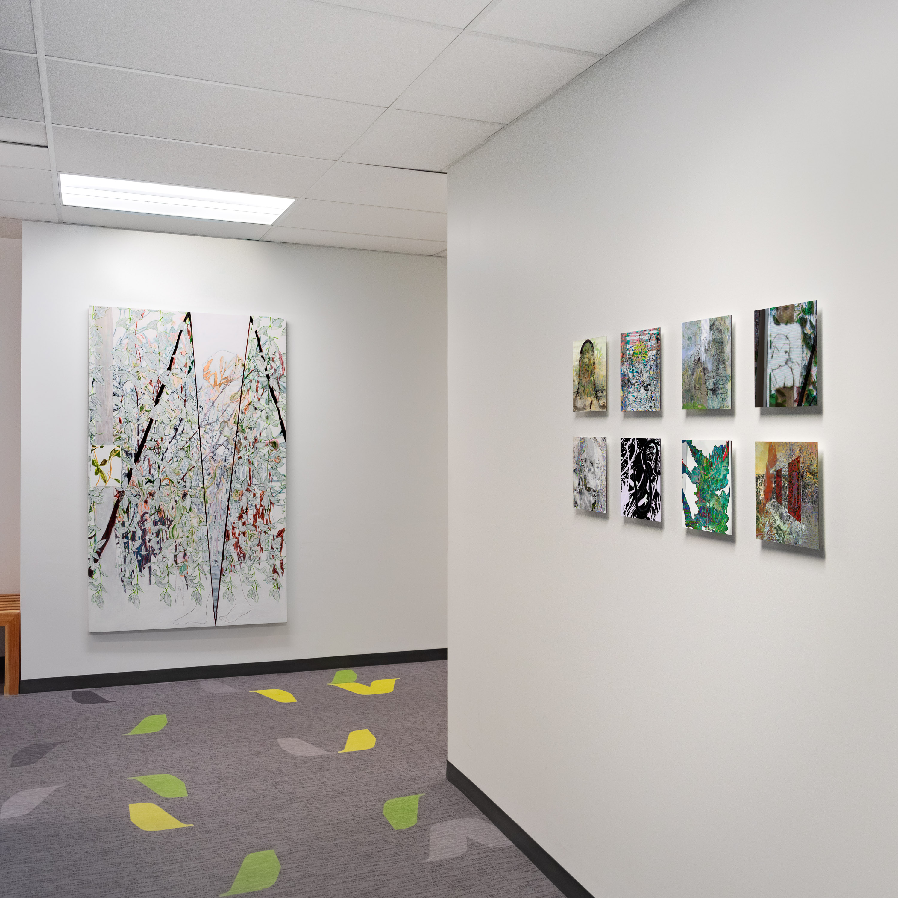  Alex Fischer, Season V, 72 × 48 in oil and acrylic on pine (with 8 printed panels)